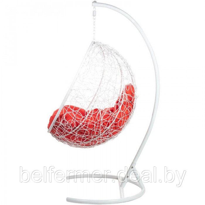 Кресло подвесное BiGarden Kokos White (красная подушка) - фото 3 - id-p225567789