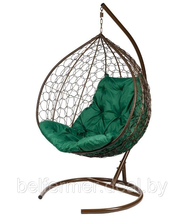 Кресло подвесное BiGarden Gemini Brown (зеленая подушка) - фото 1 - id-p225567796