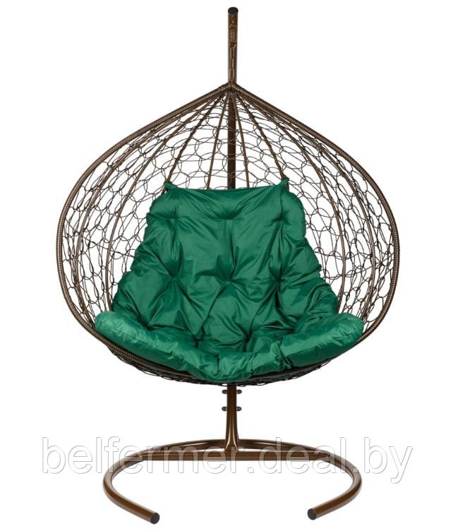 Кресло подвесное BiGarden Gemini Brown (зеленая подушка) - фото 2 - id-p225567796
