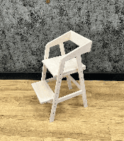 Растущий стул из массива ольхи "Белый"
