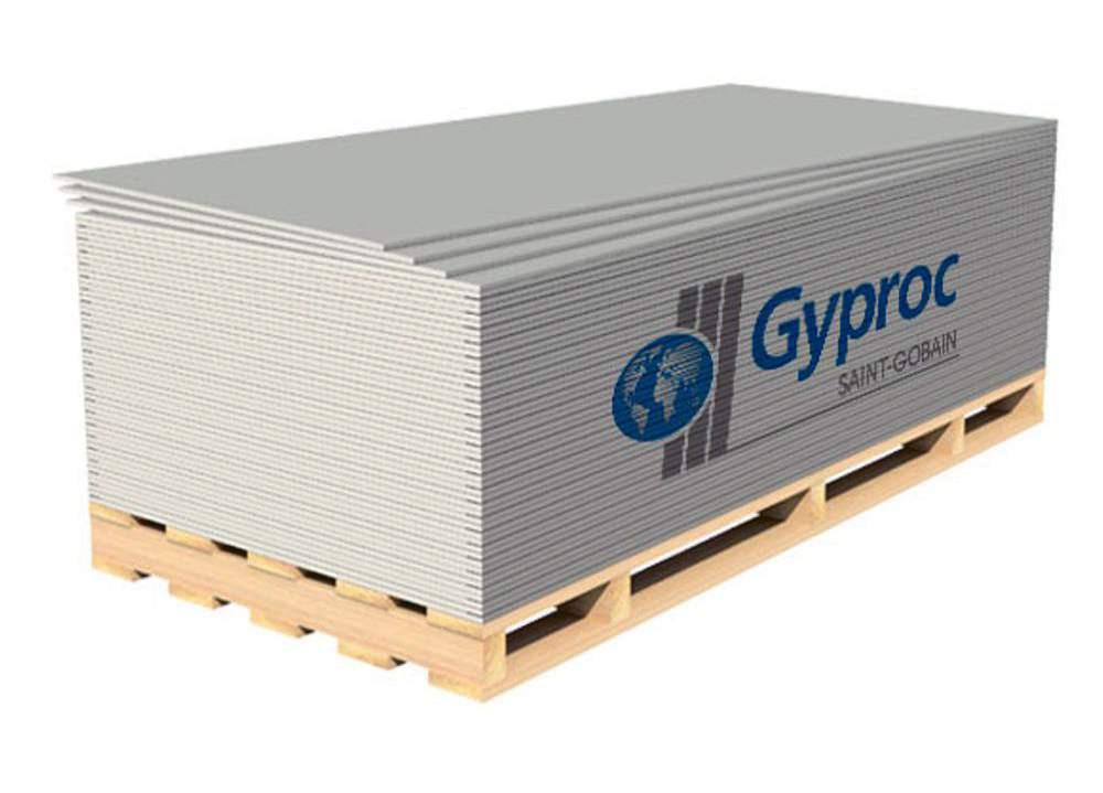Гипсокартон Gyproc Аква Оптима влагостойкий 12,5х1200х2500 мм.