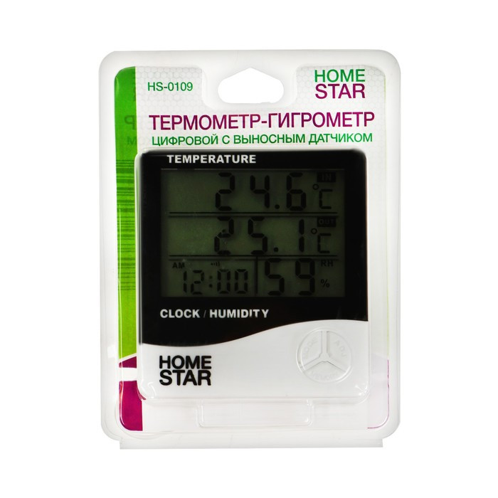 Термометр-гигрометр HOMESTAR HS-0109, комнатный, измерение влажности, белый - фото 5 - id-p225569588