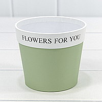 Коробка для цветов "Flowers for You" H10,5, D12 см, бледно-зеленый