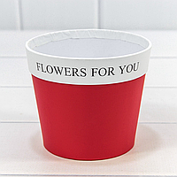 Коробка для цветов "Flowers for You" H10,5, D12 см, красный