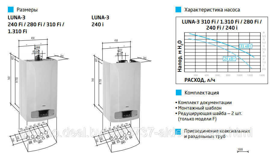 Газовый котел BAXI LUNA -3 1.310 Fi - фото 4 - id-p225574337