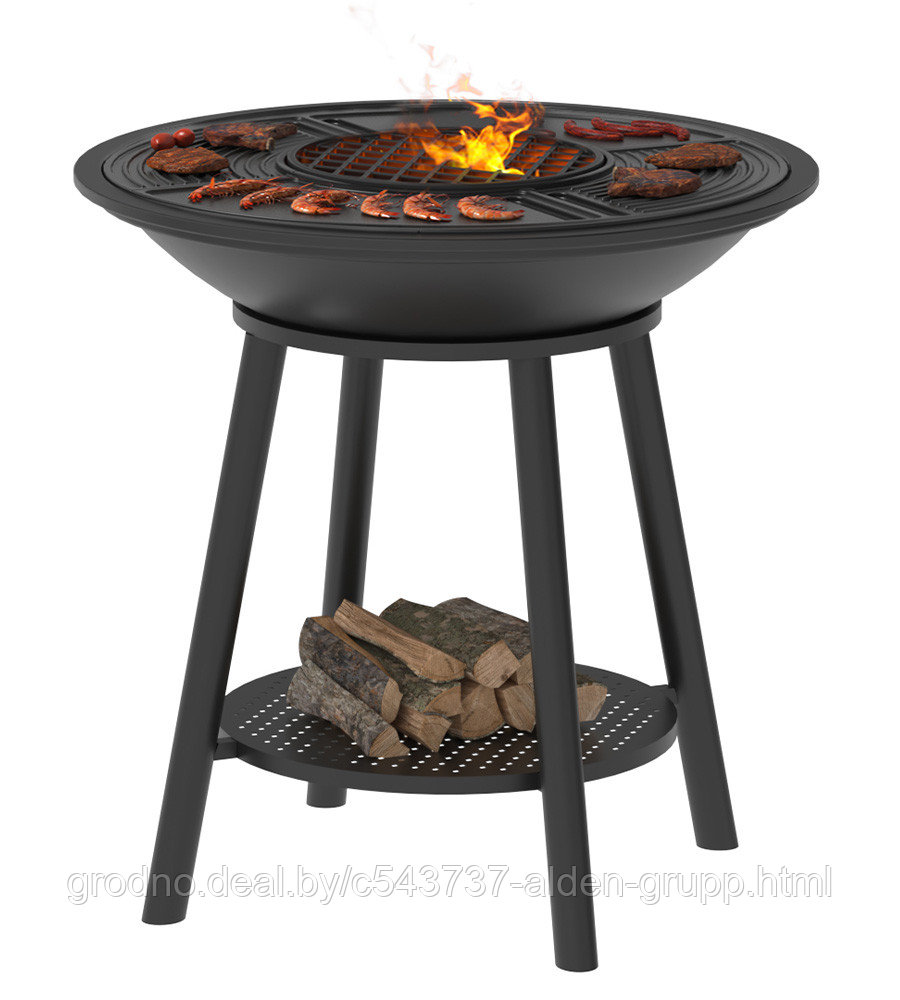 Чугунный Fantastic Grill Везувий Ø 700 Престиж (чаша+подставка престиж+плита Gurman Ø700+крышка) - фото 1 - id-p225578513