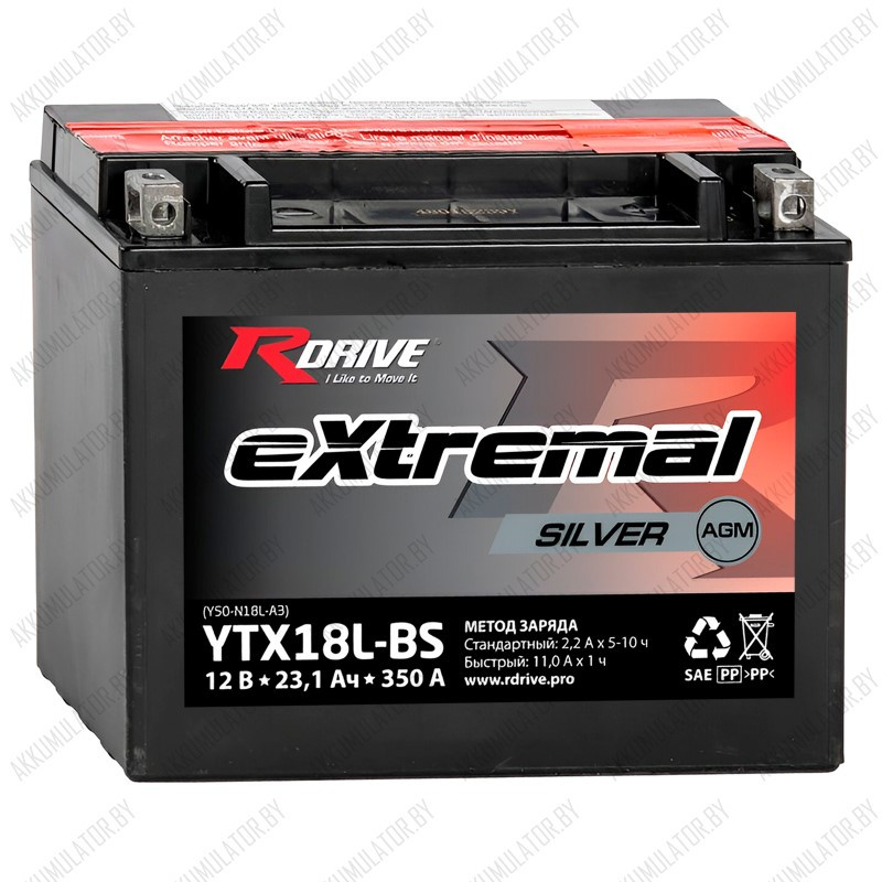 RDrive eXtremal Silver YTX18L-BS / 18,9Ah - фото 1 - id-p225596219