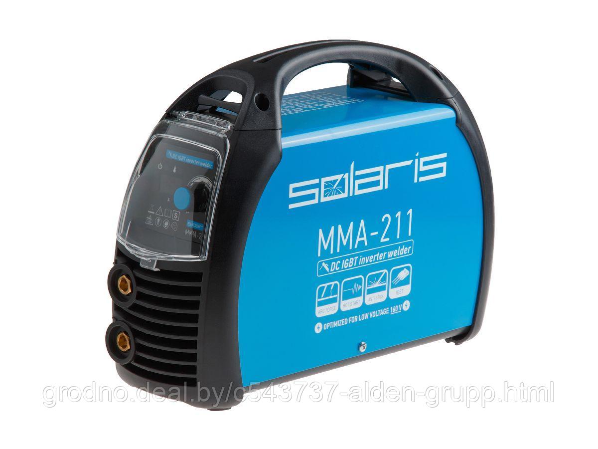 Инвертор сварочный SOLARIS MMA-211 (230В; 20-210 А; 70В; электроды диам. 1.6-4.0 мм; вес 3.9 кг) (MMA-211) - фото 2 - id-p225582832