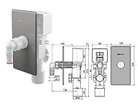 Сифон для стиральной машины с разрывным клапаном под штукатурку DN40 и DN50, нерж. сталь, Alcaplast (APS3P)