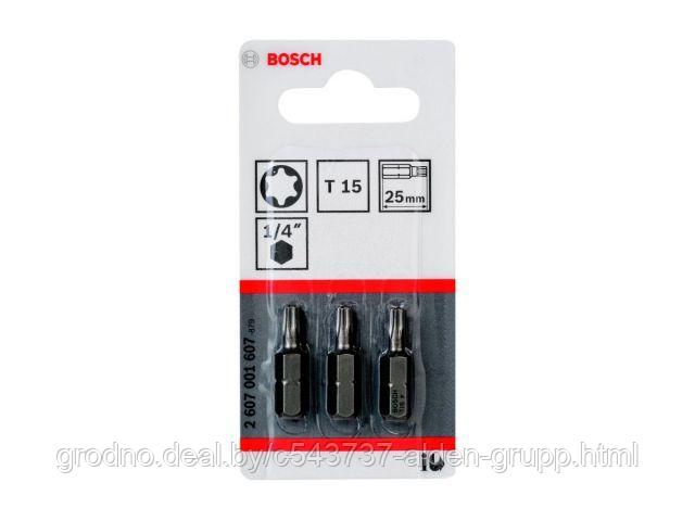 Насадка с шестигр. хв. Т15 25мм Bosch (3 шт) (2607001607) - фото 1 - id-p225583934