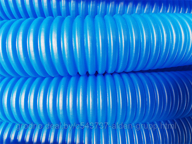 Трубка защитная гофрированная 35/43мм бухта 50м синяя (для 32 трубы) (Пешель для 32 трубы) (AV Engineering) - фото 1 - id-p225586069