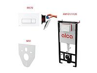Инсталляционный сет 4 в 1 с кнопкой M570, Alca (Alcaplast) (AM101/1120-4:1RUM570-0001)