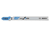 Пилка лобз. по металлу T118A (1 шт.) BOSCH (пропил прямой, тонкий, для листового металла) (2608631964)