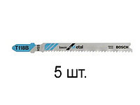 Пилка лобз. по металлу T118B (5 шт.) BOSCH (пропил прямой, тонкий, для базовых работ) (2608631014)