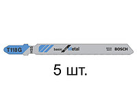 Пилка лобз. по металлу T118G (5 шт.) BOSCH (пропил прямой, тонкий, для базовых работ) (2608631012)