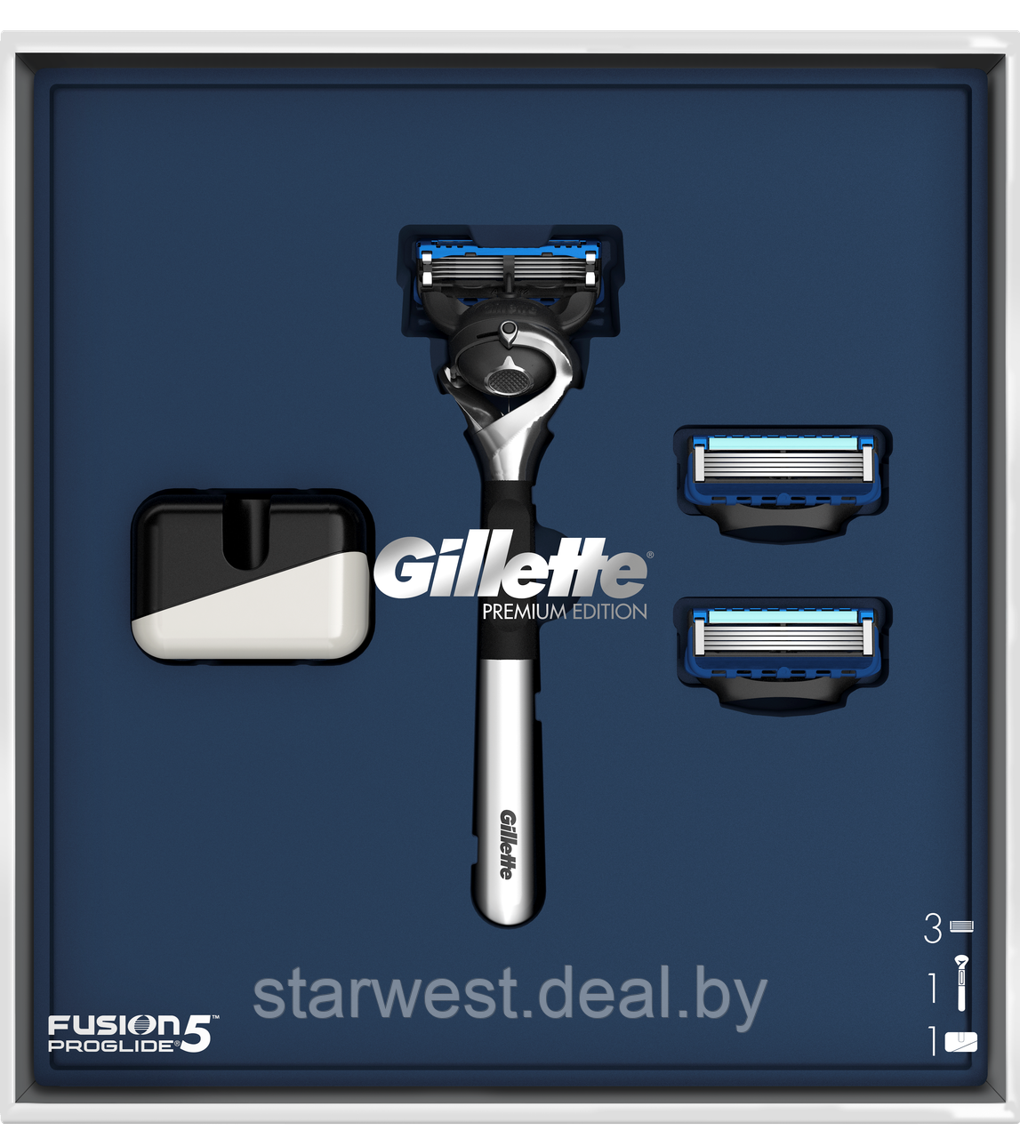 Gillette Подарочный набор мужской: Proglide Станок с 1 сменной кассетой + 2 кассеты + Магнитная подставка - фото 2 - id-p225597543