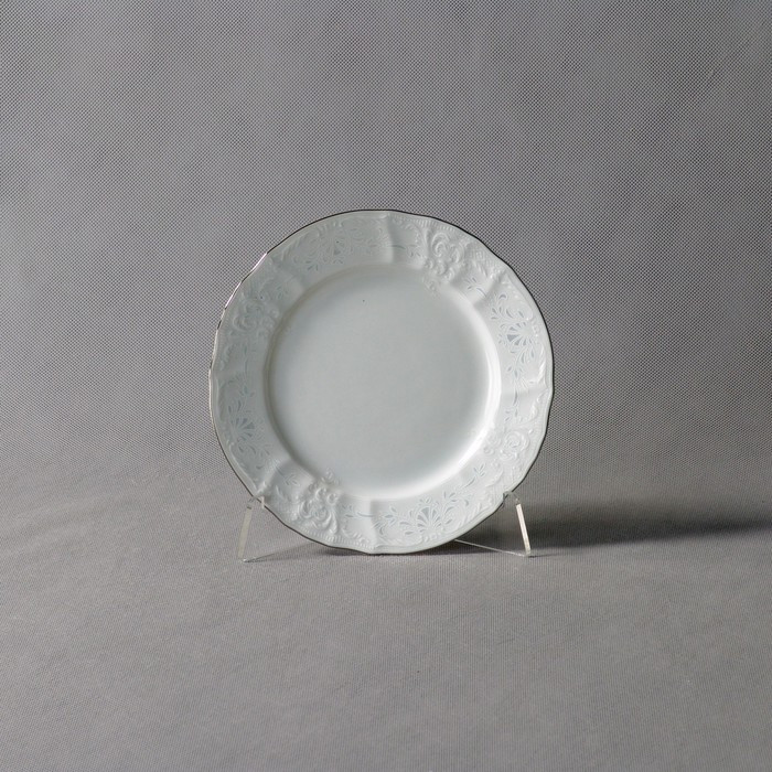 Тарелка десертная Bernadotte, декор «Деколь, отводка платина», 19 см - фото 1 - id-p225597696