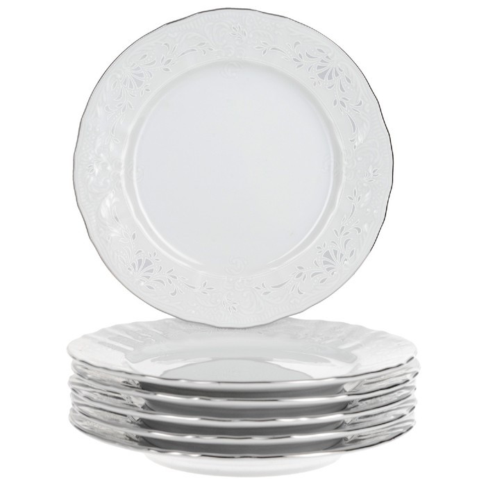Тарелка десертная Bernadotte, декор «Деколь, отводка платина», 17 см - фото 1 - id-p225597700