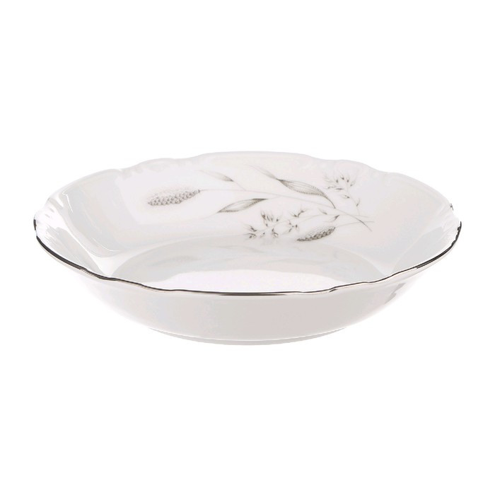 Тарелка для супа Constance, декор «Серебряные колосья, отводка платина», 19 см - фото 1 - id-p225597706