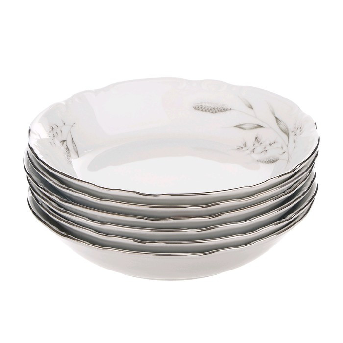 Тарелка для супа Constance, декор «Серебряные колосья, отводка платина», 19 см - фото 2 - id-p225597706