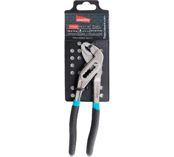 Переставной ключ 200 мм, углеродистая сталь, прорезиненная рукоятка, Smartbuy tools