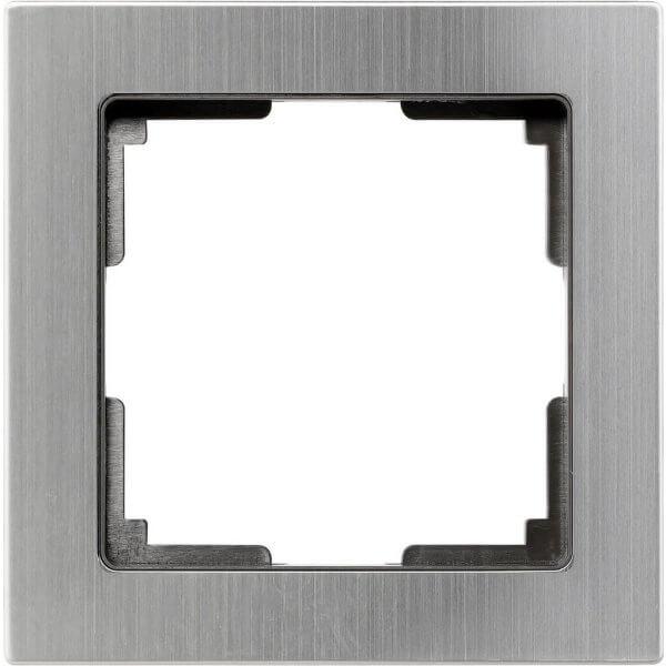 Рамка 1-местная пластик серый никель "Нептун" (SBE-06gn-Metal-FR-1) - фото 1 - id-p225598076