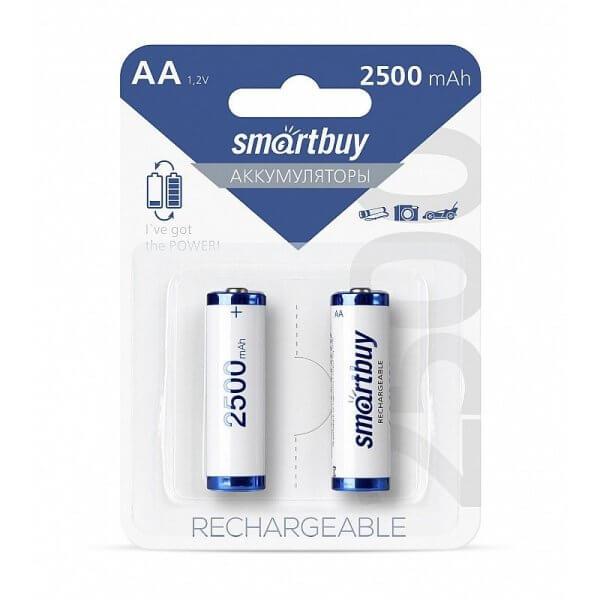 Аккумулятор NiMh Smartbuy AA/2BL 2500 mAh (24/240) (SBBR-2A02BL2500) (цена за 1шт)