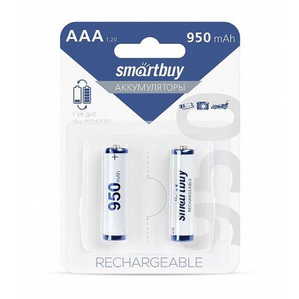 Аккумулятор NiMh Smartbuy AAA/2BL 950 mAh (24/240) (SBBR-3A02BL950) (цена за 1шт) - фото 1 - id-p225598180