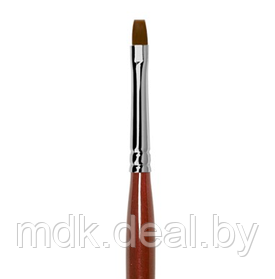 GN23R Кисть Roubloff коричневая синтетика / плоская 5 / ручка фигурная бордовая