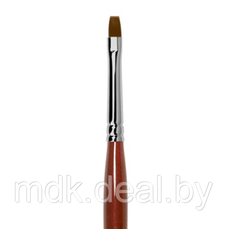 GN23R Кисть Roubloff коричневая синтетика / плоская 5 / ручка фигурная бордовая - фото 1 - id-p168443977