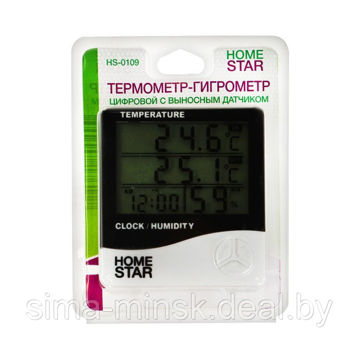 Термометр-гигрометр HOMESTAR HS-0109, комнатный, измерение влажности, белый - фото 5 - id-p225598458