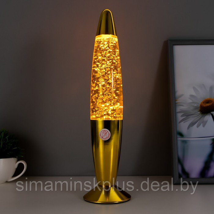 Светильник "Золотая ракета" лава, блёстки, Е14 h=35см RISALUX - фото 2 - id-p225599510