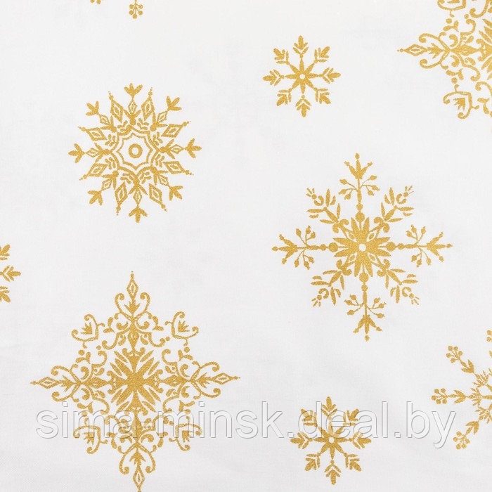 Скатерть новогодняя Этель «Золотые снежинки» 149х250см, 100%хл, 190 г/м2 - фото 5 - id-p225598814