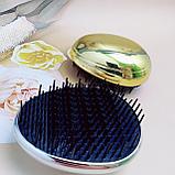 Массажная расческа для волос распутывающая / Компактная расческа для всех типов волос, Золото, фото 2
