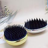 Массажная расческа для волос распутывающая / Компактная расческа для всех типов волос, Золото, фото 4