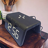 Часы настольные с функцией беспроводной зарядки и RGB подсветкой / Умные часы, фото 2