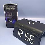 Часы настольные с функцией беспроводной зарядки и RGB подсветкой / Умные часы, фото 10