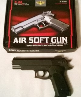 Пистолет игрушечный пневматический металлический Air Soft Gun К-33, Минск - фото 1 - id-p32923825