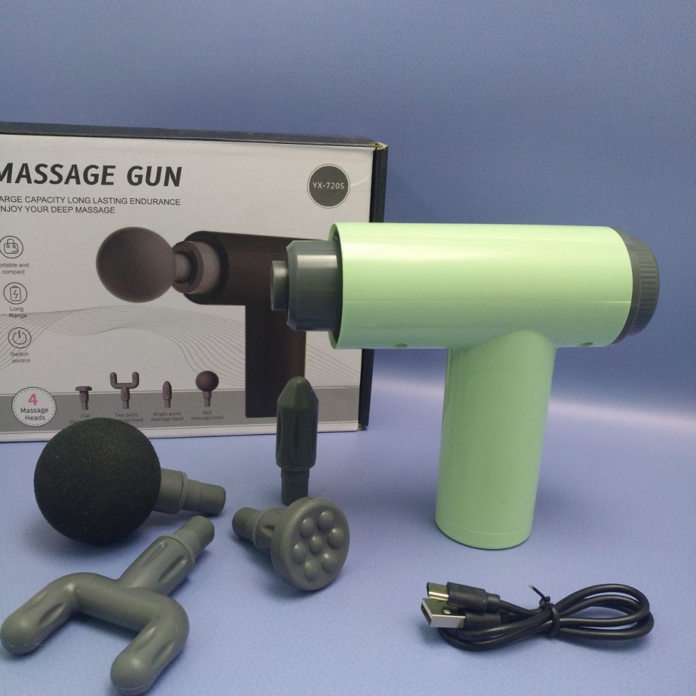 Компактный портативный массажер мышечный (массажный перкуссионный ударный пистолет) Massager YX-720S - фото 10 - id-p225600265