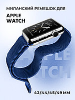 Миланский сетчатый браслет для Apple Watch 42-44-45-49 мм (Navy blue)