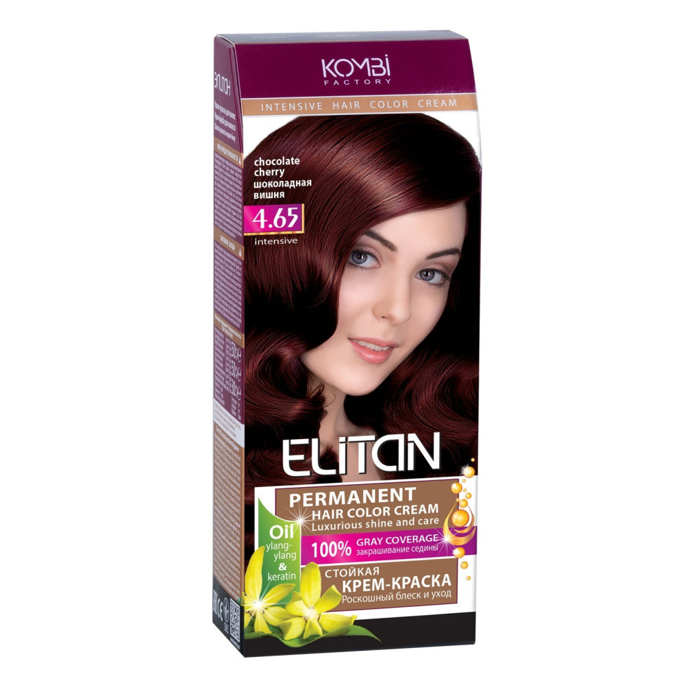 Крем-краска для волос "ЭЛИТАН" тон 4.65 Шоколадная вишня - фото 1 - id-p225600089