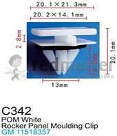 Клипса для крепления внутренней обшивки а/м GM пластиковая (100шт/уп.) Forsage C0342( GM )