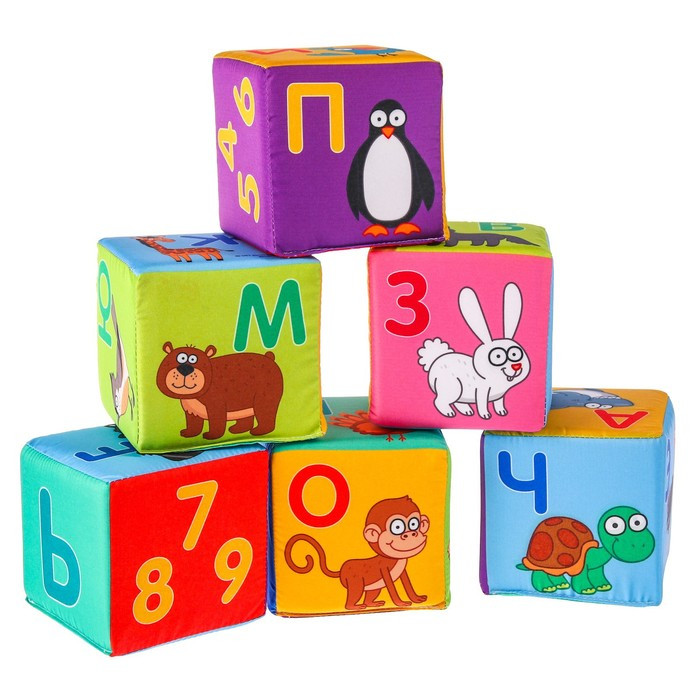 Игрушка мягконабивная «Синий трактор: Учим алфавит», кубики, 6 шт, 10 × 10 см - фото 1 - id-p225602233