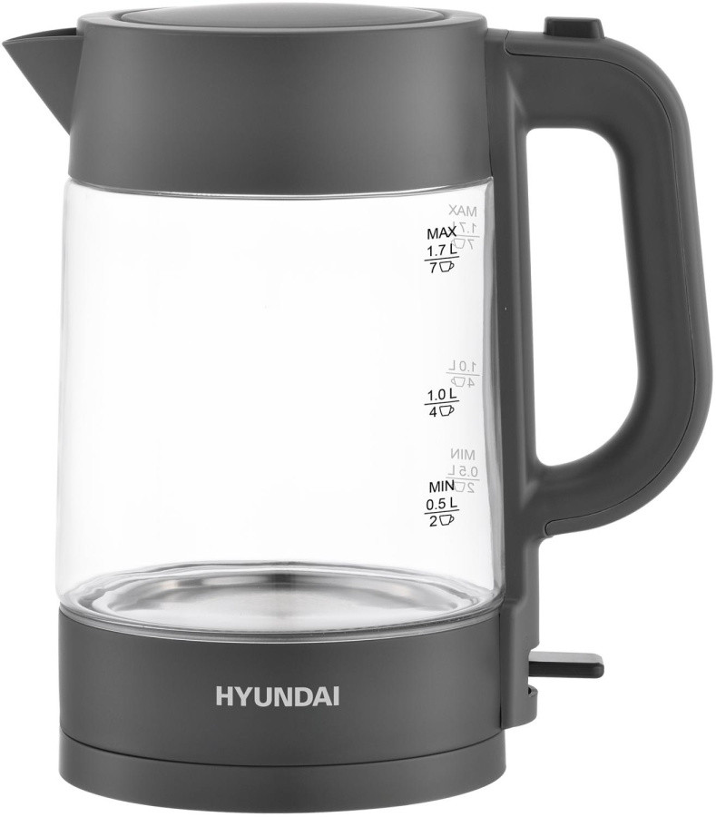 Чайник электрический Hyundai HYK-G7707 1.7л. 2200Вт графит корпус: стекло - фото 1 - id-p225626349