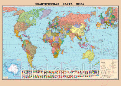 Настенная карта Белкартография Политическая плоттерный вывод 184x132см - фото 1 - id-p225627423