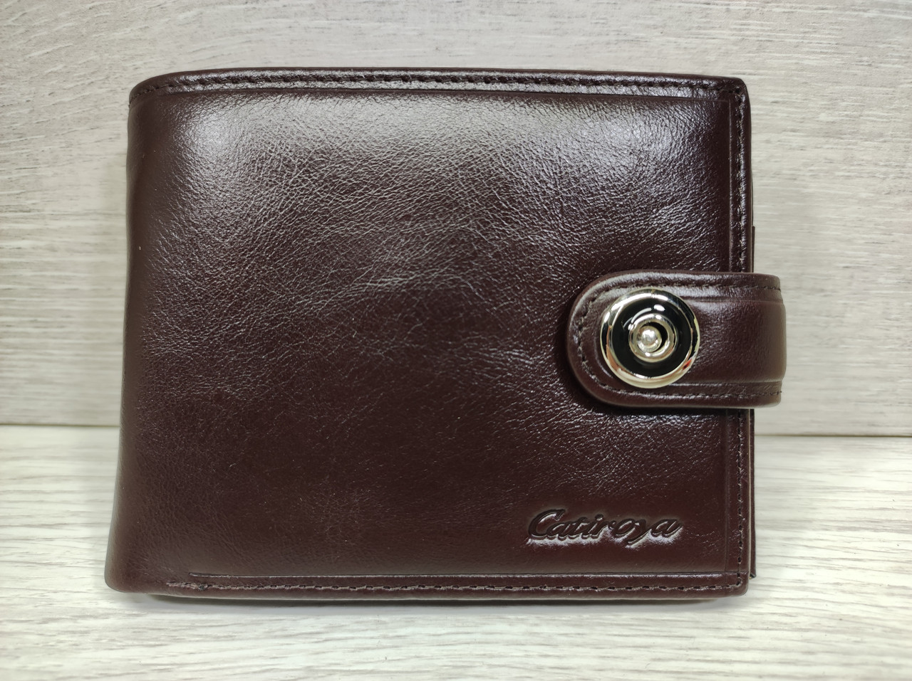 Кошелёк портмоне на магнитной кнопке коричневый L529-208к - фото 2 - id-p225634060