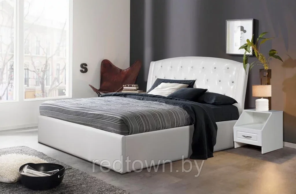 Кровать Эльза 120, 140, 160 , 180 см, с мягким изголовьем - фото 1 - id-p225641264
