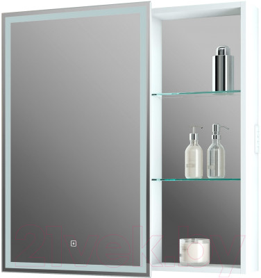 Шкаф с зеркалом для ванной Континент Aperio Led 80х80 L - фото 2 - id-p225661922
