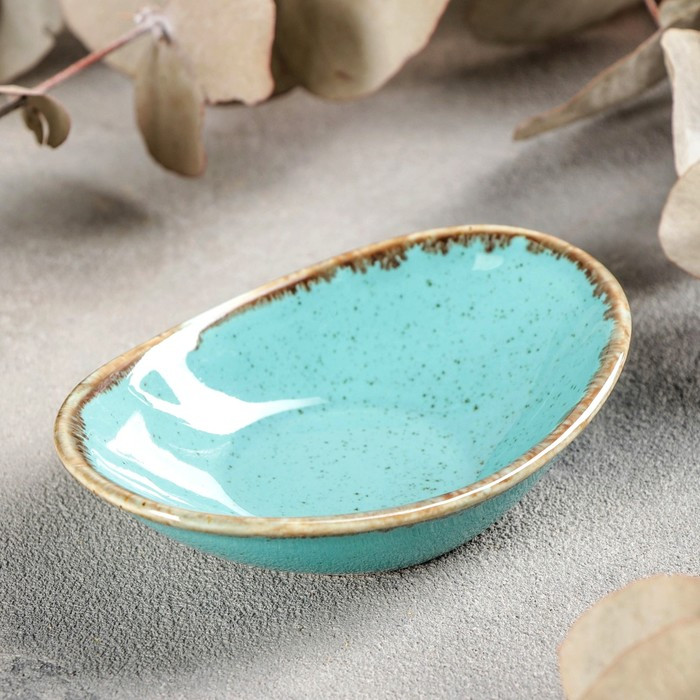Соусник овальный Turquoise, 7×11 см, цвет бирюзовый - фото 2 - id-p225671516