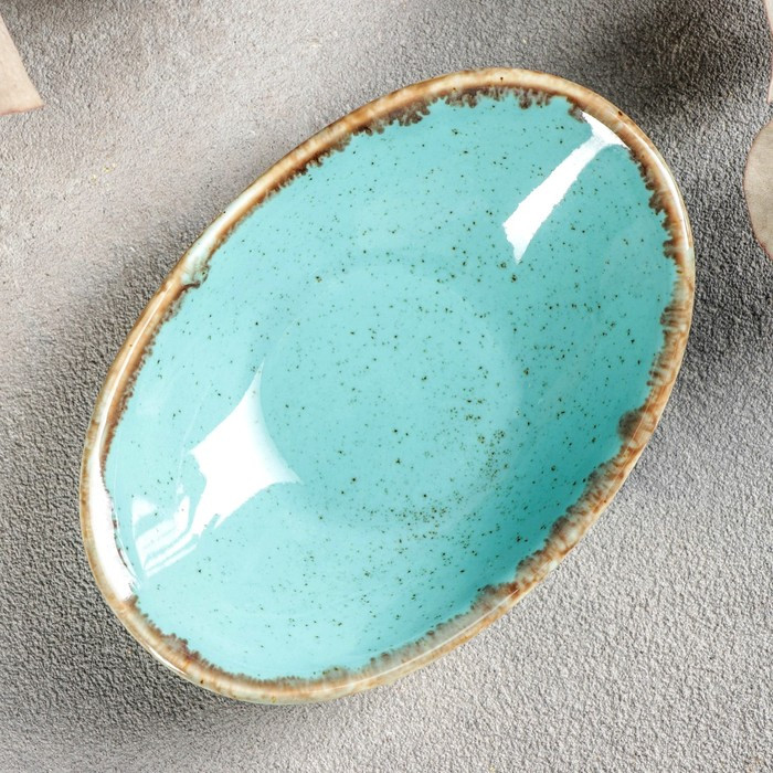 Соусник овальный Turquoise, 7×11 см, цвет бирюзовый - фото 3 - id-p225671516